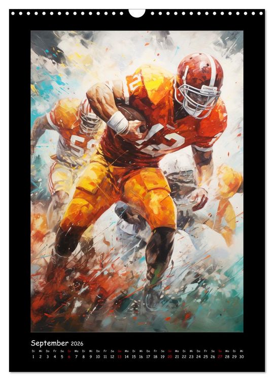 Produktbild: American Football. Paintings (Wandkalender 2026 DIN A3 hoch), CALVENDO Monatskalender