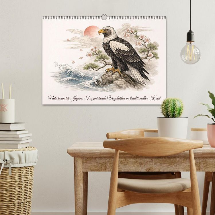 Produktbild: Naturwunder Japan: Faszinierende Vogelarten in traditioneller Kunst (Wandkalender 2027 DIN A3 quer), CALVENDO Monatskalender