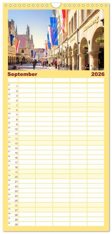 Produktbild: Familienplaner 2026 - Abenteuer M&uuml;nster - Echt jovel! mit 5 Spalten (Wandkalender, 21 x 45 cm) CALVENDO