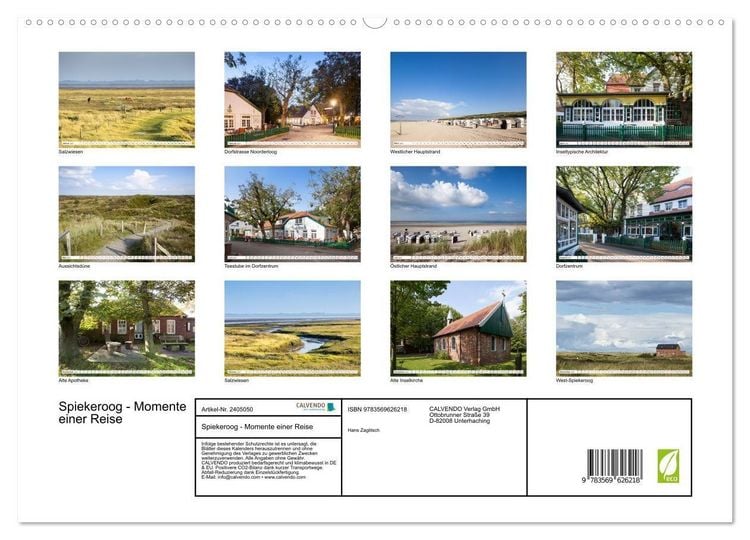 Produktbild: Spiekeroog - Momente einer Reise (hochwertiger Premium Wandkalender 2027 DIN A2 quer), Kunstdruck in Hochglanz