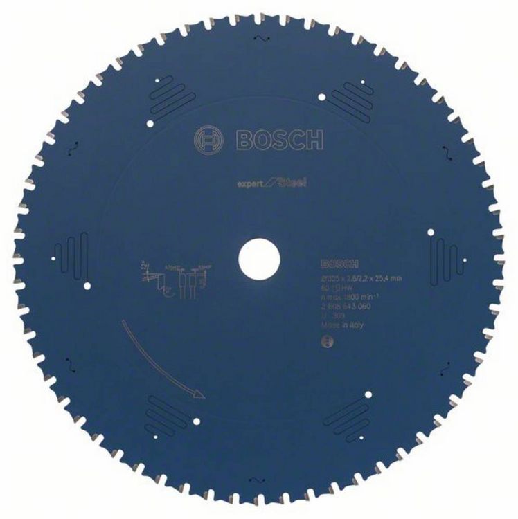 Produktbild: Bosch Accessories Expert for Steel 2608643060 Kreiss&auml;geblatt 305 x 25.4 x 2.2 mm Z&auml;hneanzahl: 60 1 St.