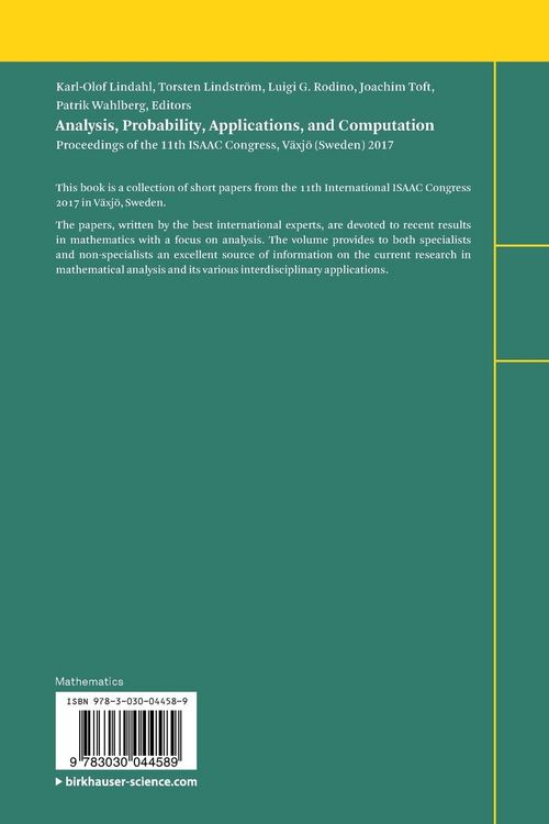 Produktbild: Analysis, Probability, Applications, and Computation