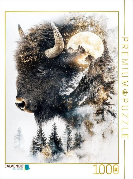 Produktbild: CALVENDO Puzzle Bison | 1000 Teile Lege-Gr&ouml;&szlig;e 64x48cm Foto-Puzzle f&uuml;r gl&uuml;ckliche Stunden