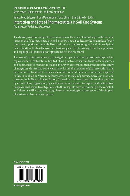Produktbild: Interaction and Fate of Pharmaceuticals in Soil-Crop Systems