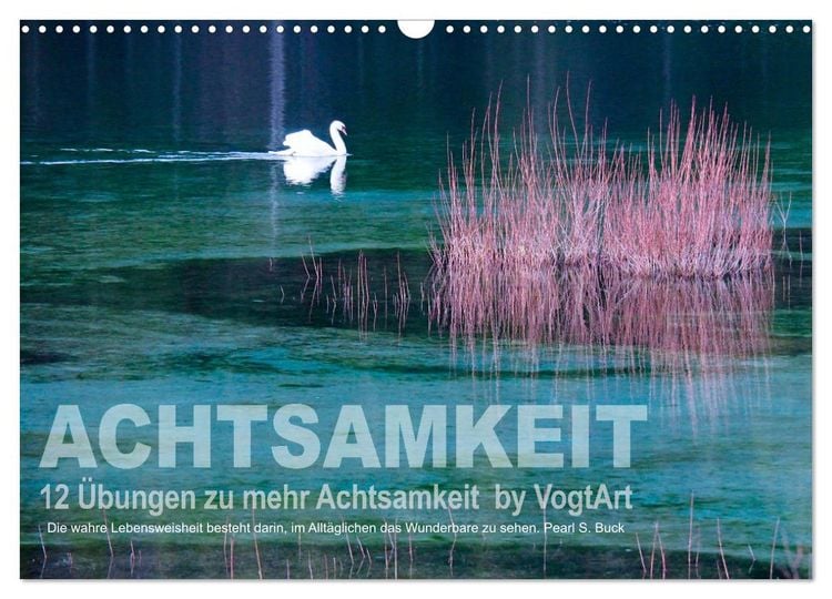 Produktbild: Achtsamkeit, 12 &Uuml;bungen zu mehr Achtsamkeit. (Wandkalender 2026 DIN A3 quer), CALVENDO Monatskalender