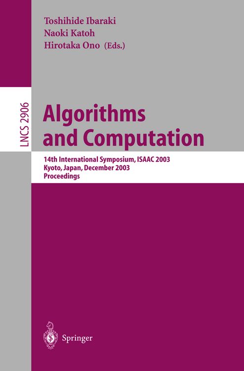 Produktbild: Algorithms and Computation