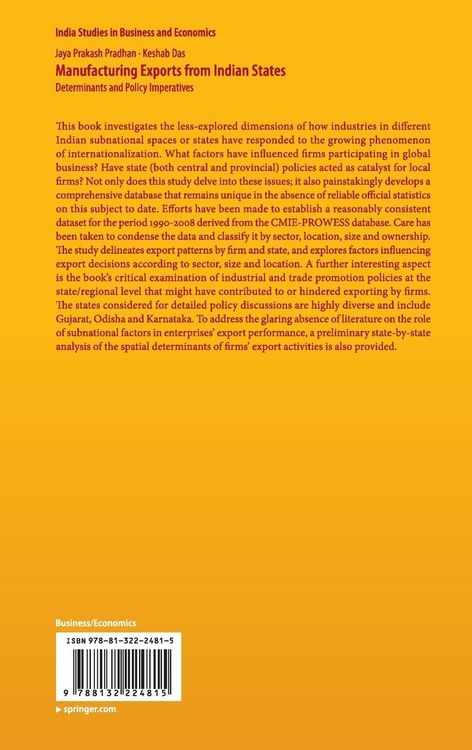 Produktbild: Manufacturing Exports from Indian States