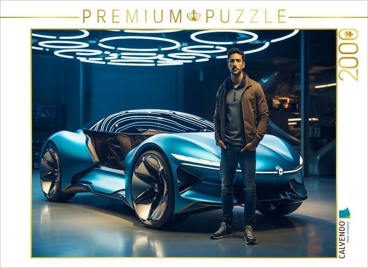 Produktbild: CALVENDO Puzzle Hypermodernes Konzept Design Auto und junger Mann | 2000 Teile Lege-Gr&ouml;&szlig;e 90x67cm Foto-Puzzle f&uuml;r gl&uuml;ckliche Stunden