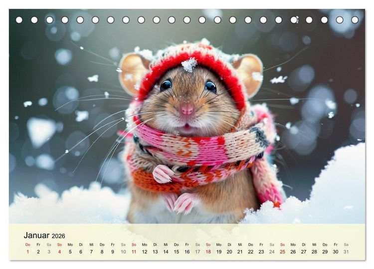 Produktbild: Die trendigsten M&auml;use. Mode-Saison in der niedlichen Pelzchenwelt (Tischkalender 2026 DIN A5 quer), CALVENDO Monatskalender