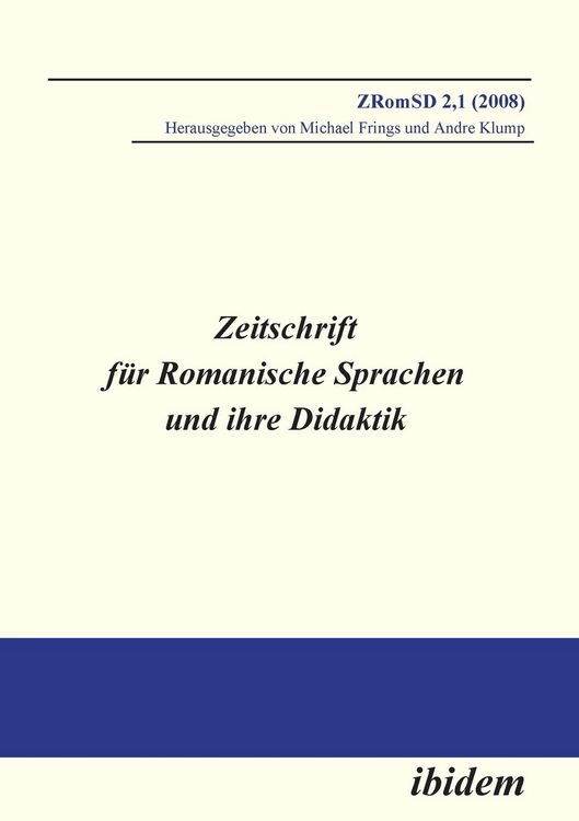 Produktbild: Zeitschrift f&uuml;r Romanische Sprachen und ihre Didaktik. Heft