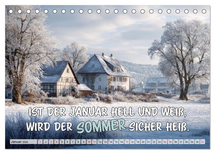 Produktbild: Bauernweisheiten - Stimmen der Natur (Tischkalender 2026 DIN A5 quer), CALVENDO Monatskalender