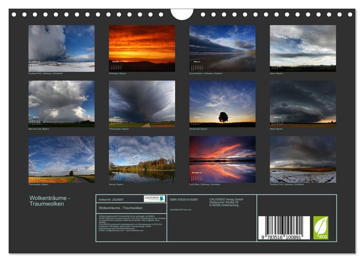 Produktbild: Wolkentr&auml;ume - Traumwolken (Wandkalender 2026 DIN A4 quer), CALVENDO Monatskalender