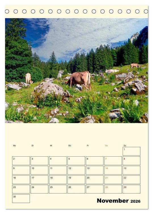 Produktbild: Gl&uuml;ckliche Bergk&uuml;he (Tischkalender 2026 DIN A5 hoch), CALVENDO Monatskalender