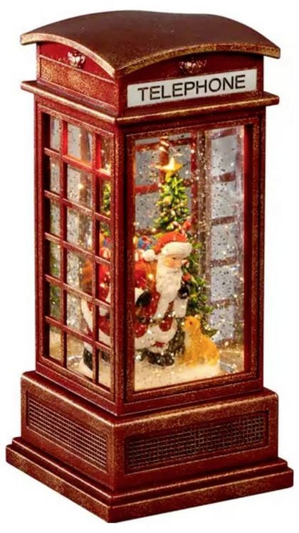 Konstsmide 4320-550 Wasserlaterne Telefonzelle mit Weihnachtsmann Warmweiß LED Rot Timer kaufen