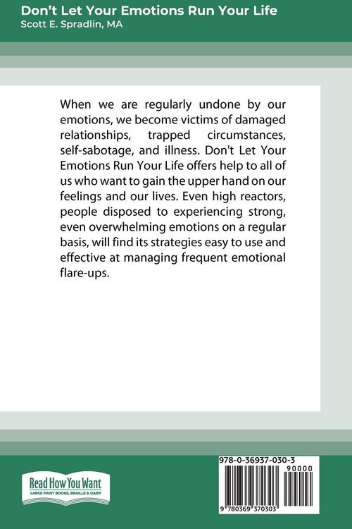 Produktbild: Don't Let Your Emotions Run Your Life (16pt Large Print Edition)