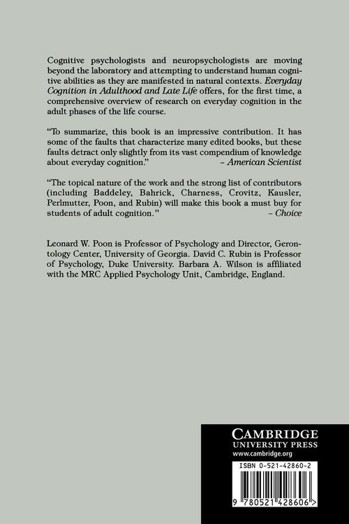 Produktbild: Everyday Cognition in Adulthood and Late Life