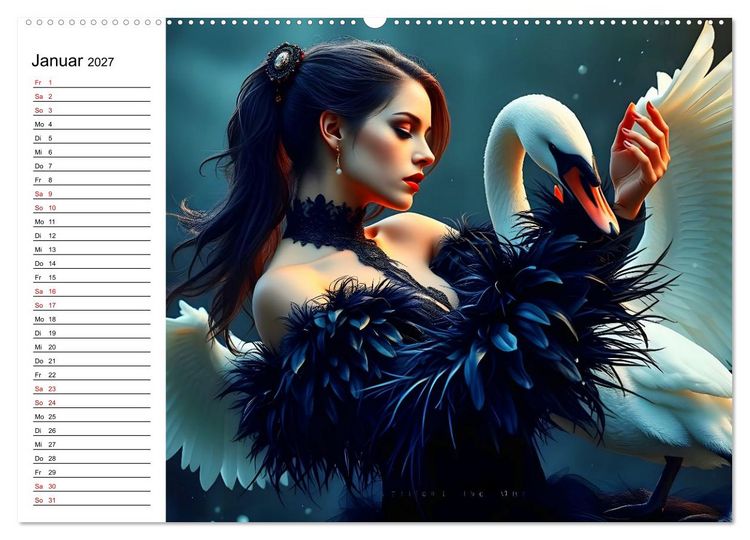 Produktbild: Geheimnisvolle Frauenportr&auml;ts (Wandkalender 2027 DIN A2 quer), CALVENDO Monatskalender