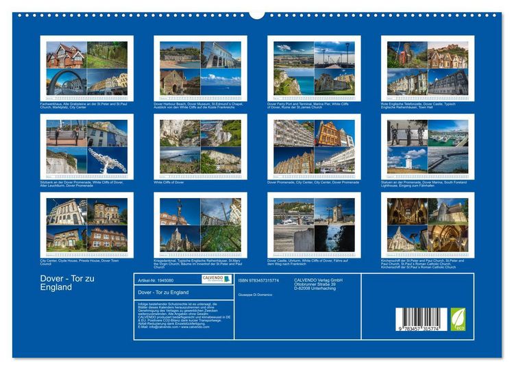 Produktbild: Dover - Tor zu England (hochwertiger Premium Wandkalender 2026 DIN A2 quer), Kunstdruck in Hochglanz