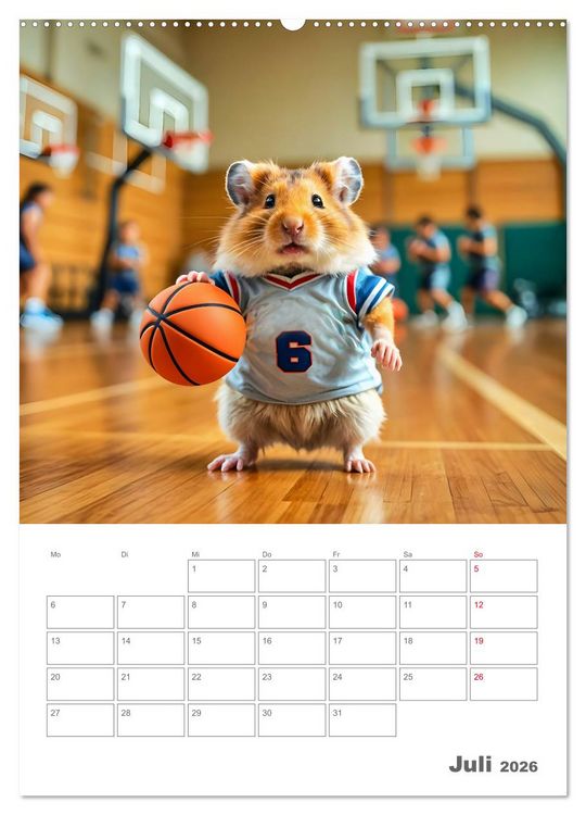 Produktbild: School Hamster - Eifrige KI Hamster pr&auml;sentieren ihre Hamsterschule (hochwertiger Premium Wandkalender 2026 DIN A2 hoch), Kunstdruck in Hochglanz