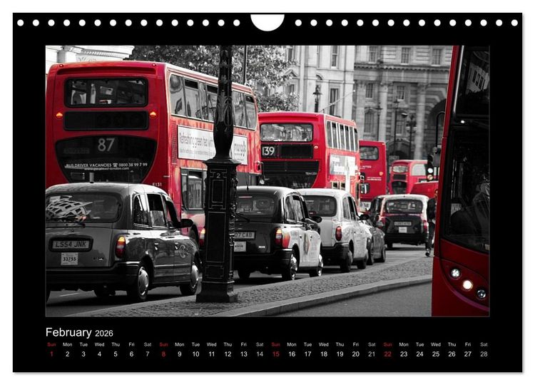 Produktbild: Taxis in London / UK-Version (Wall Calendar 2026 DIN A4 landscape), CALVENDO 12 Month Wall Calendar