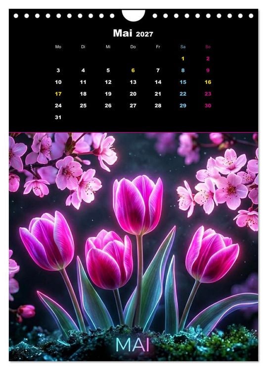 Produktbild: Neon Botanicals - Flora im Lichtrausch (Wandkalender 2027 DIN A4 hoch), CALVENDO Monatskalender
