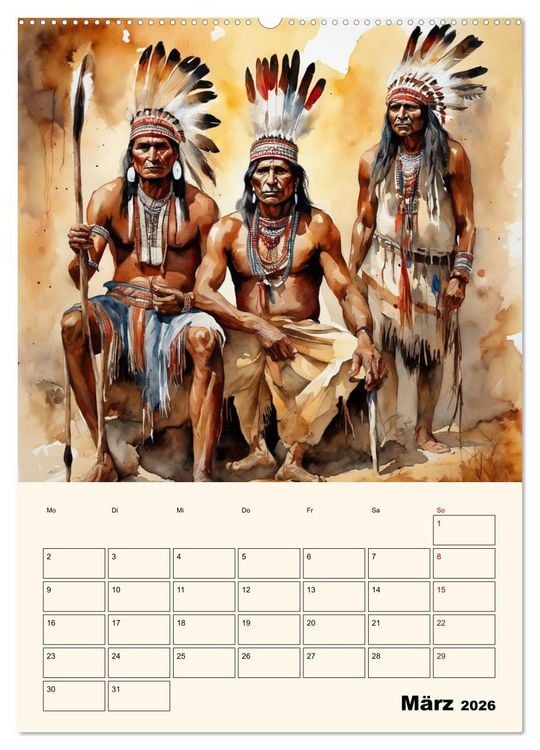 Produktbild: Indianische Kultur (hochwertiger Premium Wandkalender 2026 DIN A2 hoch), Kunstdruck in Hochglanz