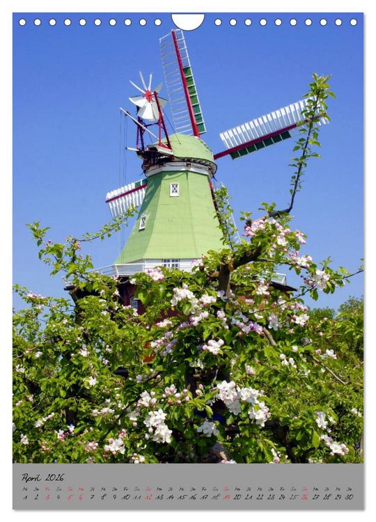Produktbild: Windm&uuml;hlen in Norddeutschland (Wandkalender 2026 DIN A4 hoch), CALVENDO Monatskalender