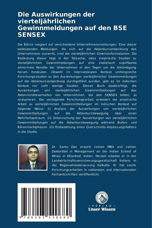 Produktbild: Die Auswirkungen der viertelj&auml;hrlichen Gewinnmeldungen auf den BSE SENSEX