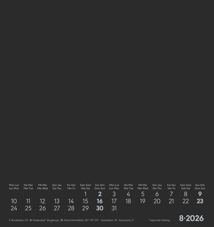 Produktbild: Kreativ-Kalender schwarz 2026 - 16x17 cm - Foto, Malen, Basteln - datiert - Kreativkalender - Foto-Kalender - Alpha Edition