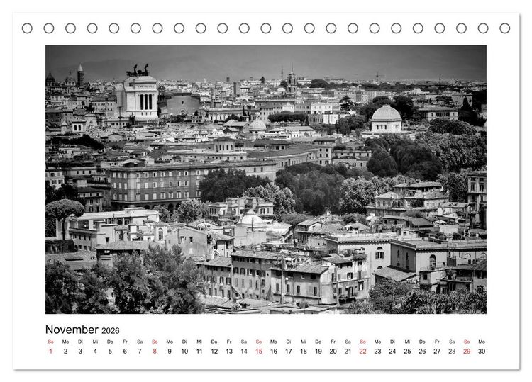 Produktbild: ROM Monochrom (Tischkalender 2026 DIN A5 quer), CALVENDO Monatskalender