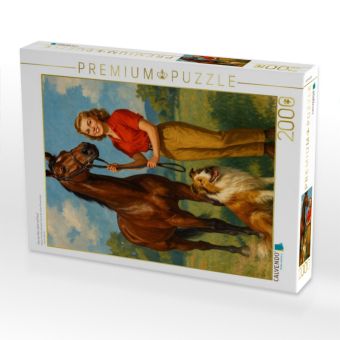 Produktbild: CALVENDO Puzzle Frau der 50er Jahre mit Pferd | 2000 Teile Lege-Gr&ouml;&szlig;e 90x67cm Foto-Puzzle f&uuml;r gl&uuml;ckliche Stunden
