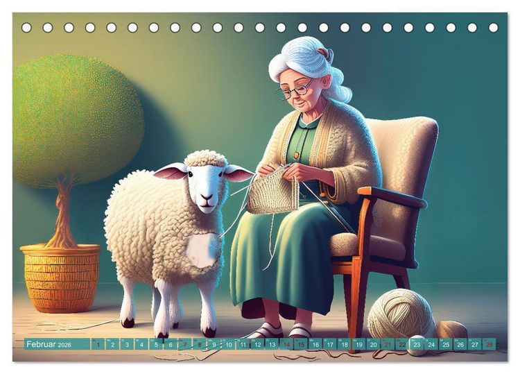 Produktbild: Stricken einmal anders (Tischkalender 2026 DIN A5 quer), CALVENDO Monatskalender