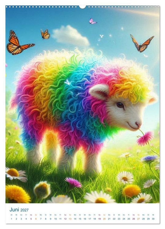 Produktbild: Tiere im Farbenland - Meine bunte Welt, wie sie mir gef&auml;llt (hochwertiger Premium Wandkalender 2027 DIN A2 hoch), Kunstdruck in Hochglanz