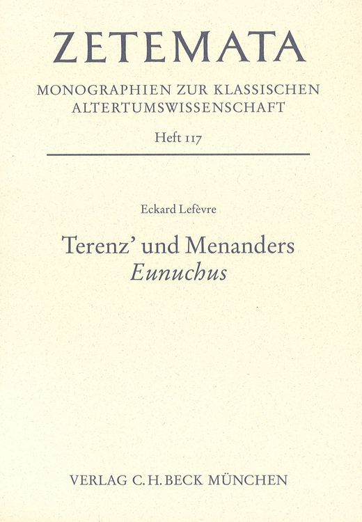 Produktbild: Terenz' und Menanders 'Eunuchus'