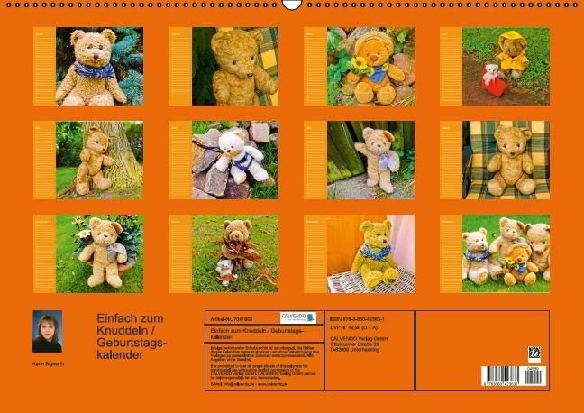 Produktbild: Einfach zum Knuddeln / Geburtstagskalender (Wandkalender immerw&auml;hrend DIN A2 quer)