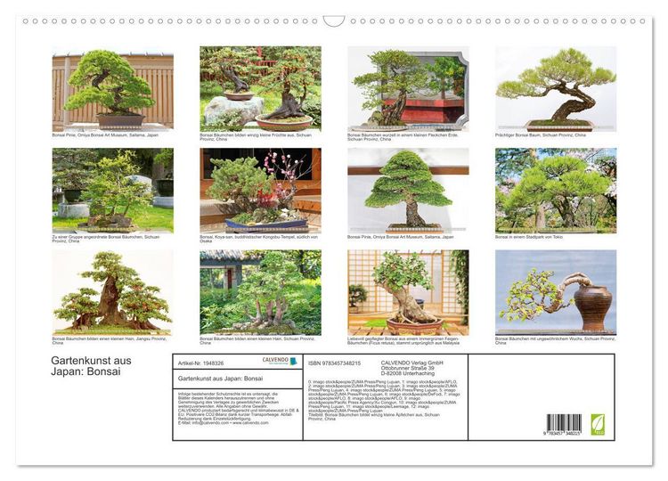 Produktbild: Gartenkunst aus Japan: Bonsai (Wandkalender 2026 DIN A2 quer), CALVENDO Monatskalender