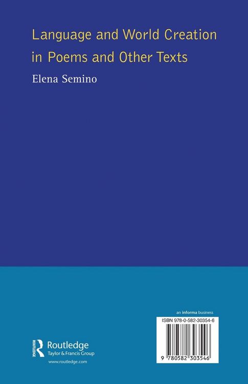 Produktbild: Language and World Creation in Poems and Other Texts