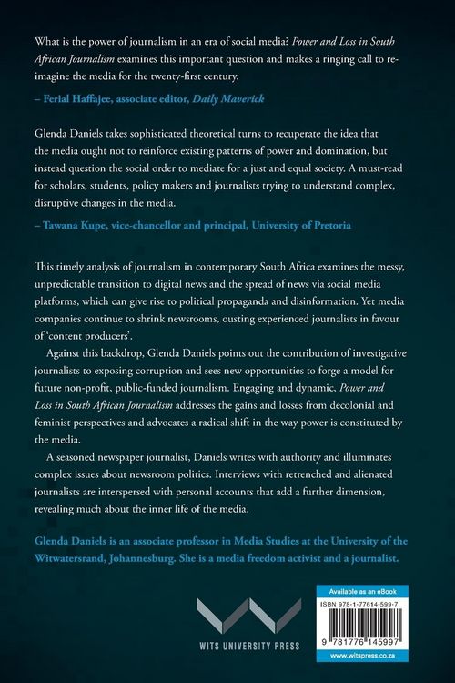 Produktbild: Power and Loss in South African Journalism