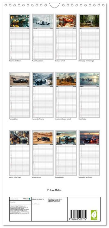 Produktbild: Familienplaner 2026 - Future Rides mit 5 Spalten (Wandkalender, 21 x 45 cm) CALVENDO