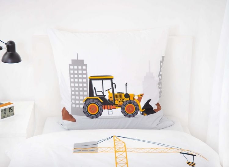 Produktbild: Young Collection 4451212050 - Baustelle Bettw&auml;sche, 80x80 cm + 135x200 cm, 100% Baumwolle