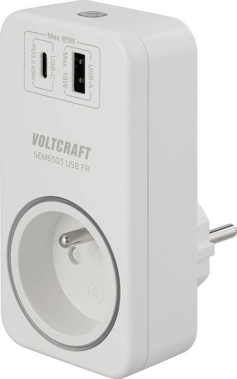 Produktbild: VOLTCRAFT SEM6503 FR Energiekosten-Messger&auml;t USB-Schnittstelle, inkl. Funksteckdose, Datenexport, Datenloggerfunktion