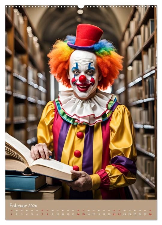 Produktbild: KI Clowns Mit Leichtigkeit das Leben genie&szlig;en (hochwertiger Premium Wandkalender 2026 DIN A2 hoch), Kunstdruck in Hochglanz