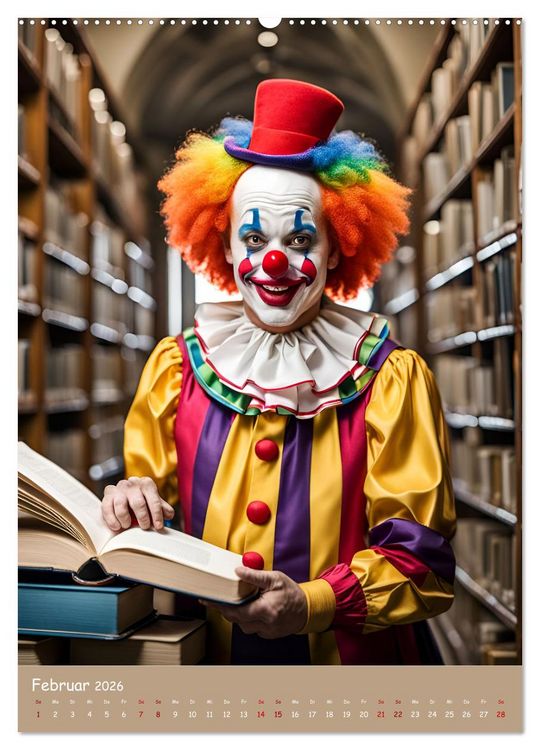 Produktbild: KI Clowns Mit Leichtigkeit das Leben genie&szlig;en (Wandkalender 2026 DIN A2 hoch), CALVENDO Monatskalender
