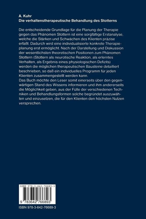 Produktbild: Die verhaltenstherapeutische Behandlung des Stotterns