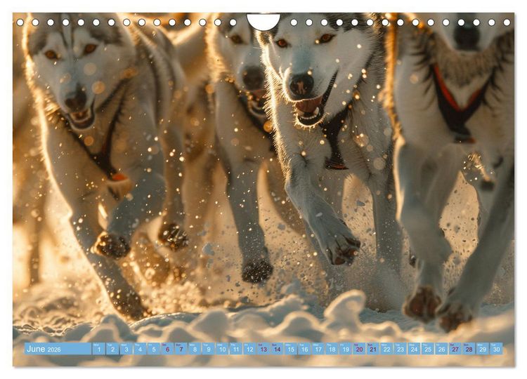 Produktbild: Sled Dogs - the Dream of Running (Wall Calendar 2026 DIN A4 landscape), CALVENDO 12 Month Wall Calendar