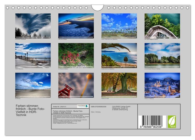 Produktbild: Farben stimmen fr&ouml;hlich - Bunte Foto-Vielfalt in HDR-Technik (Wandkalender 2027 DIN A4 quer), CALVENDO Monatskalender