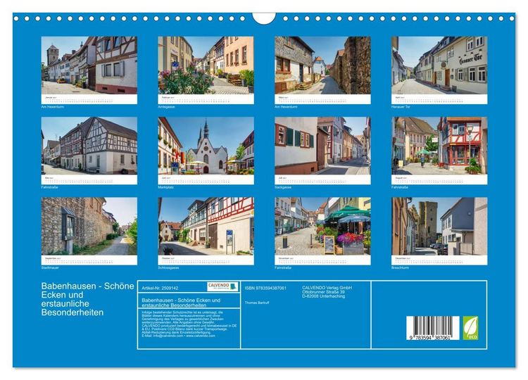 Produktbild: Babenhausen - Sch&ouml;ne Ecken und erstaunliche Besonderheiten (Wandkalender 2027 DIN A3 quer), CALVENDO Monatskalender