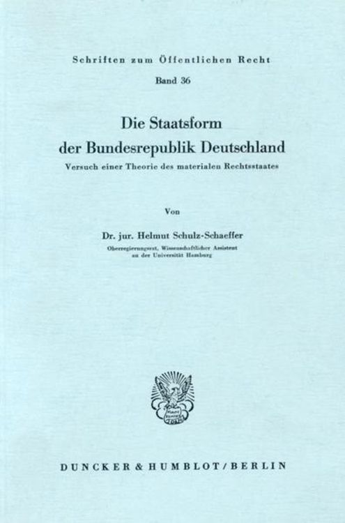 Produktbild: Die Staatsform der Bundesrepublik Deutschland.