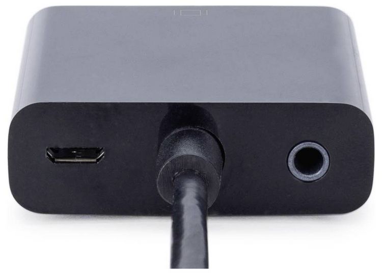 Produktbild: Digitus DA-70461 HDMI / VGA Adapter [1x HDMI-Stecker - 1x VGA-Buchse, Klinkenbuchse 3.5 mm] Schwarz 10.00 cm