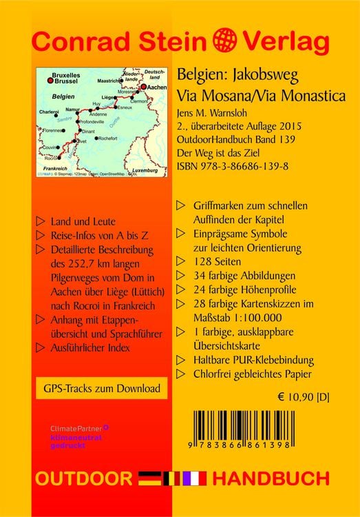 Produktbild: Belgien: Jakobsweg Via Mosana / Via Monastica von Aachen nach Rocroi